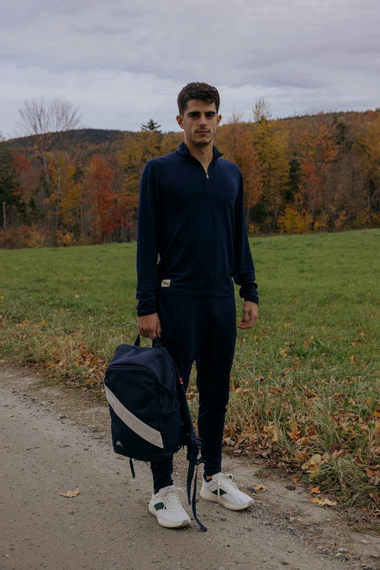 Tracksmith Session Quarter Zip Mens - Black - Frontrunner Colombo