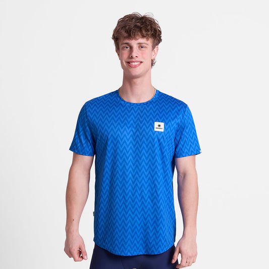 Saysky Zig Zag Combat T-Shirt Mens Blue - Frontrunner Colombo