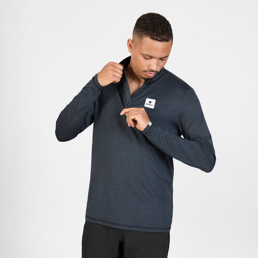Saysky Pace Half Zip Long Sleeve Mens Black - Frontrunner Colombo