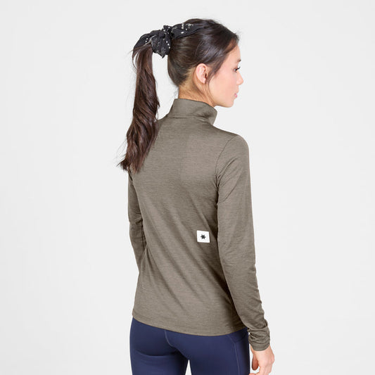 Saysky Pace 1/2 Zip Long Sleeve Womens Taupe - Frontrunner Colombo
