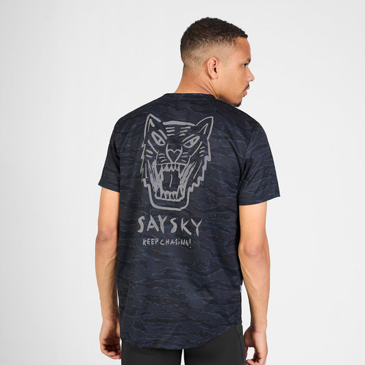 Saysky Tiger Combat T-Shirt Mens Black Camo - Frontrunner Colombo