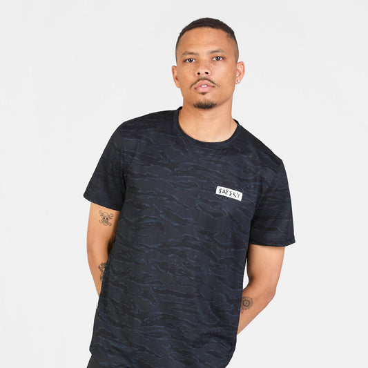 Saysky Tiger Combat T-Shirt Mens Black Camo - Frontrunner Colombo