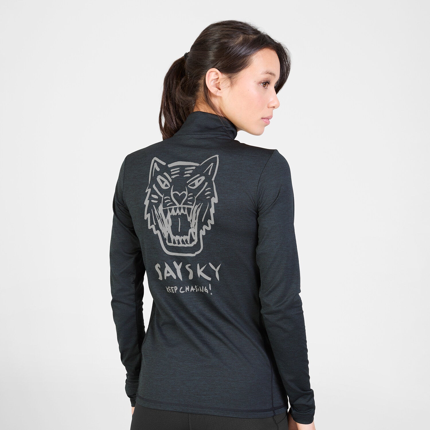 Saysky Tiger Pace 1/2 Zip Long Sleeve Womens Black - Frontrunner Colombo