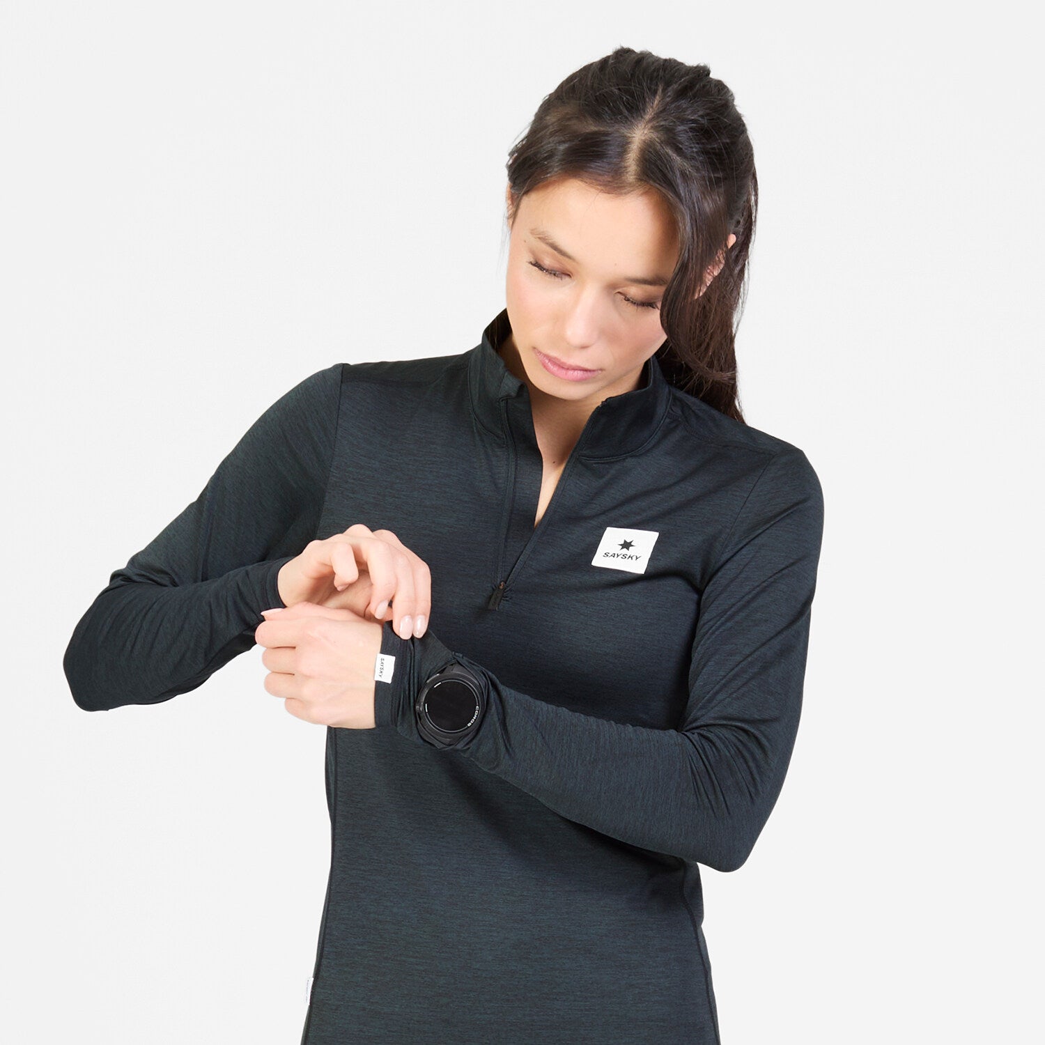 Saysky Tiger Pace 1/2 Zip Long Sleeve Womens Black - Frontrunner Colombo