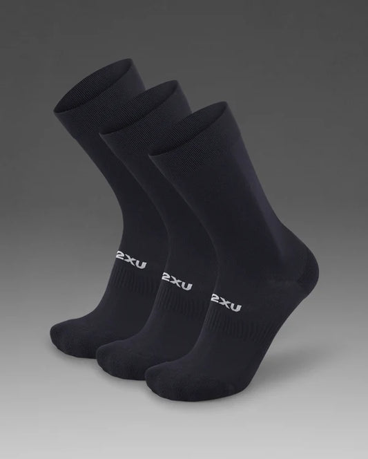 2XU Crew Socks 3-Pack Black - Frontrunner Colombo