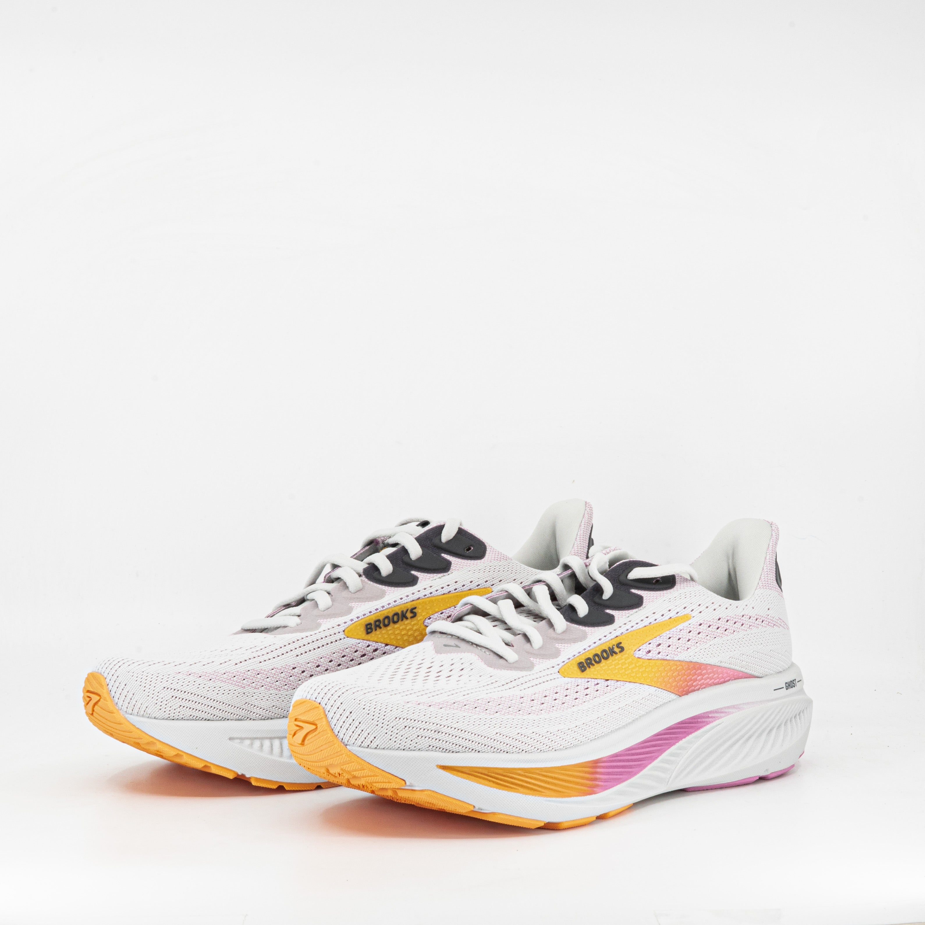 Brooks Ghost 17 (D Wide) Womens Oyster/Apricot/Pink - Frontrunner Colombo