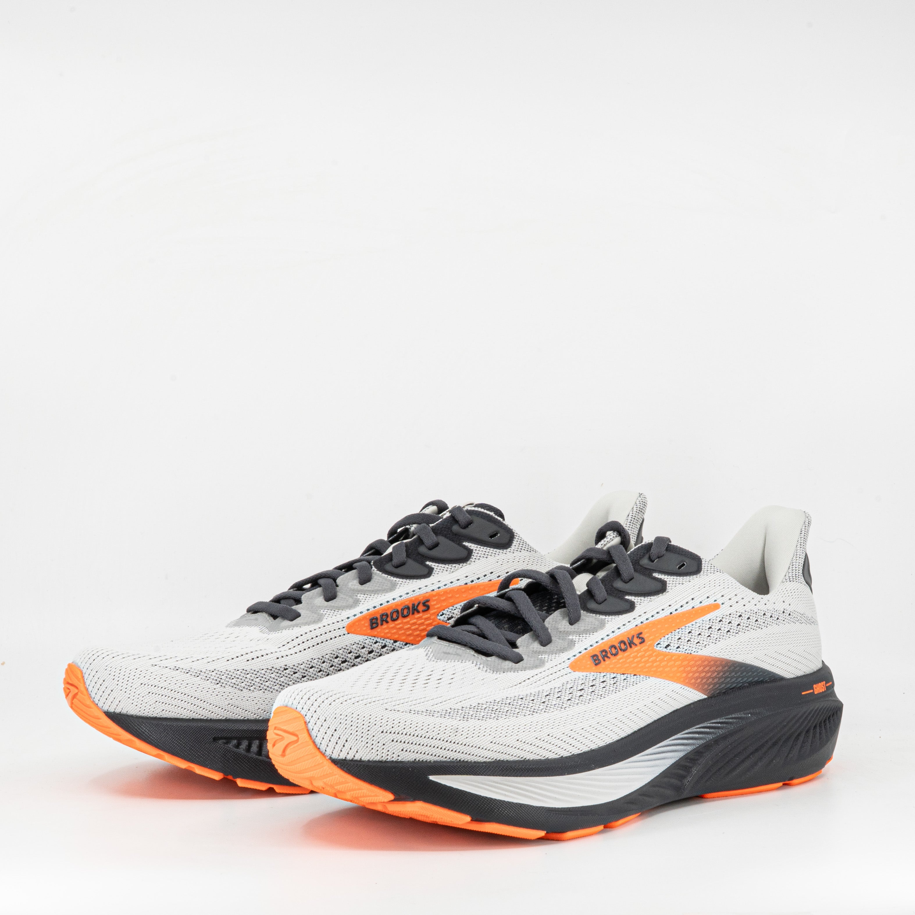 Brooks Ghost 17 (2E Wide) Mens Oyster Mushroom/Orange/Ebony - Frontrunner Colombo