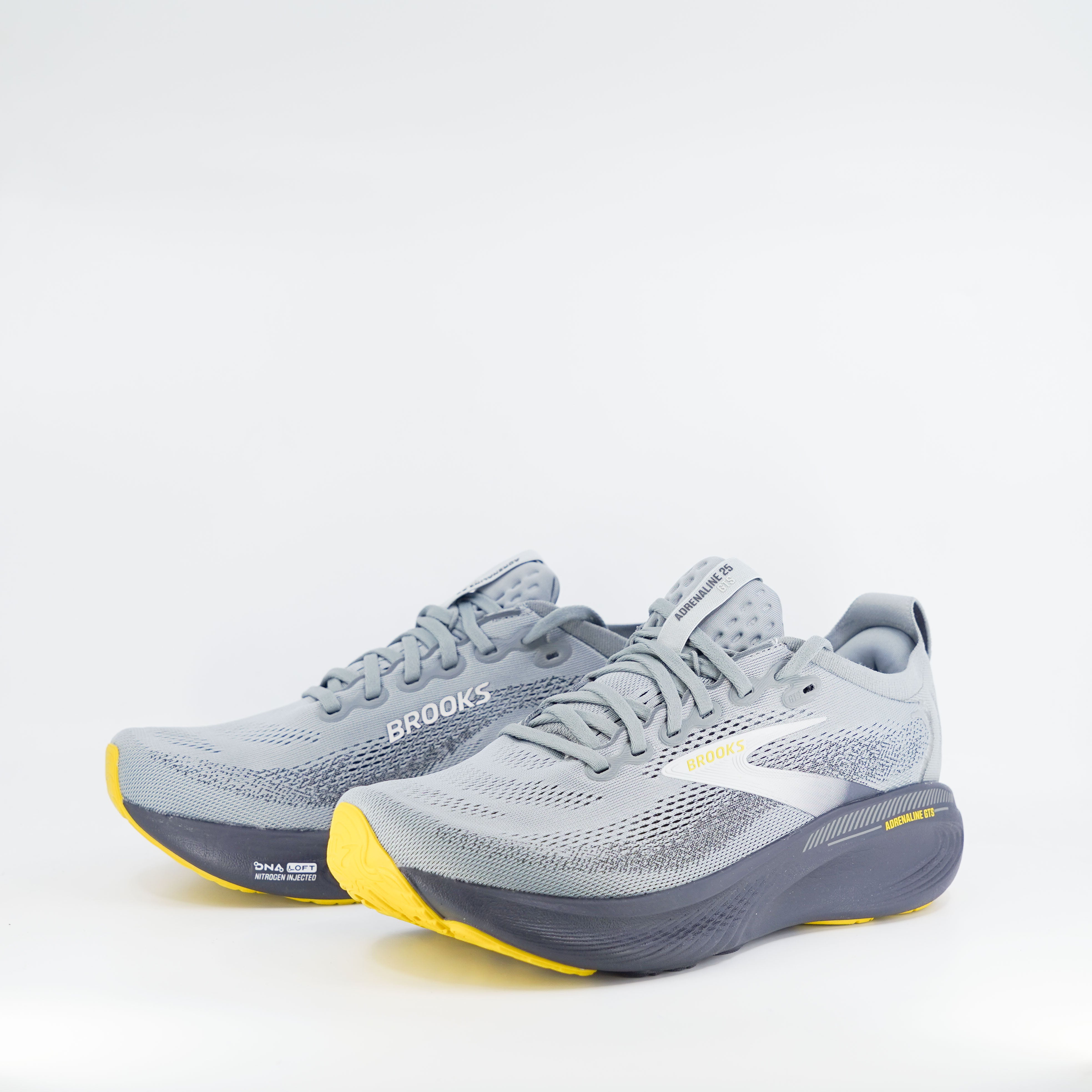 Brooks Adrenaline GTS 25 (4E Wide) Mens Primer Grey/Ebony/Jasmin - Frontrunner Colombo