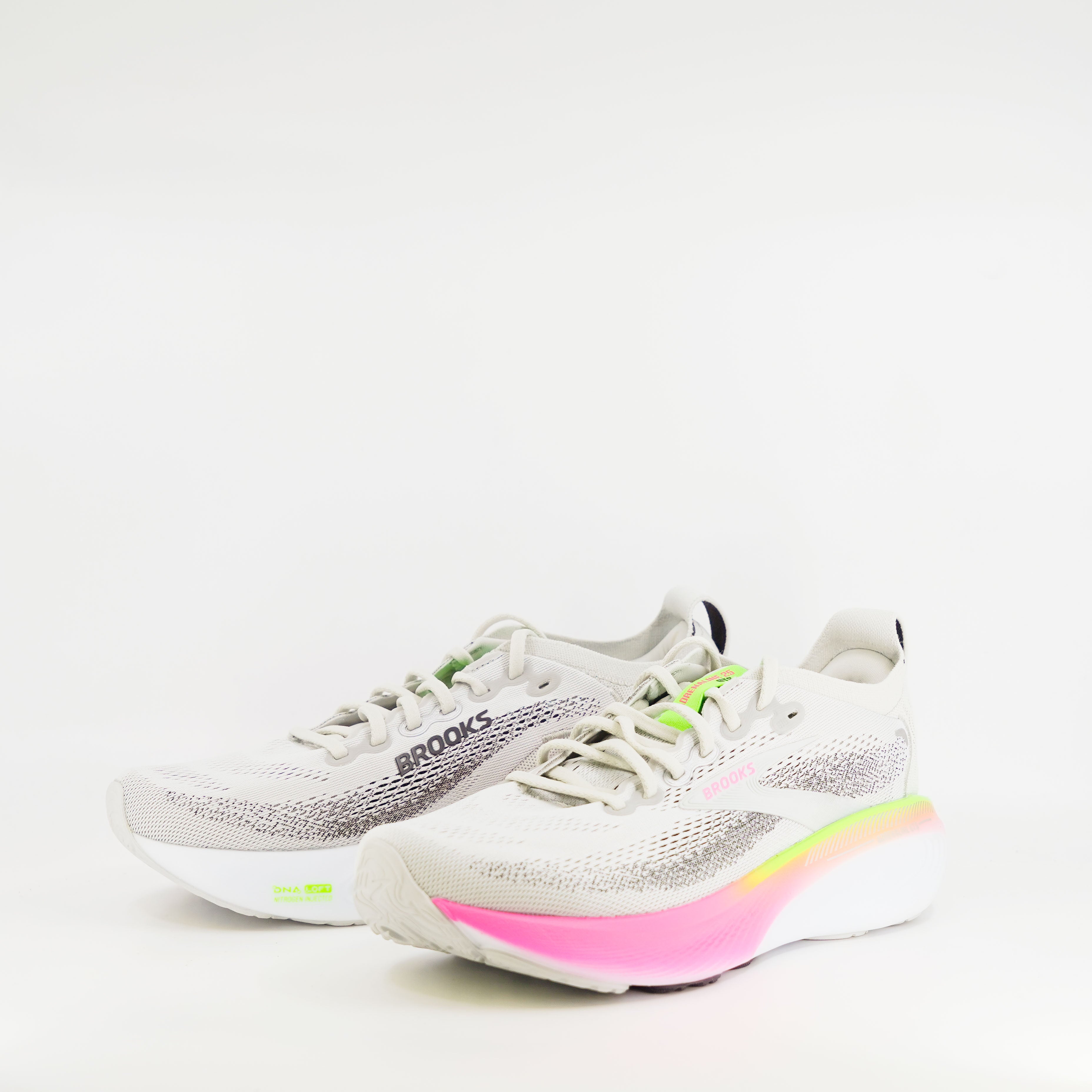 Brooks Adrenaline GTS 25 (B Standard) Womens Oyster/Pink/Green - Frontrunner Colombo