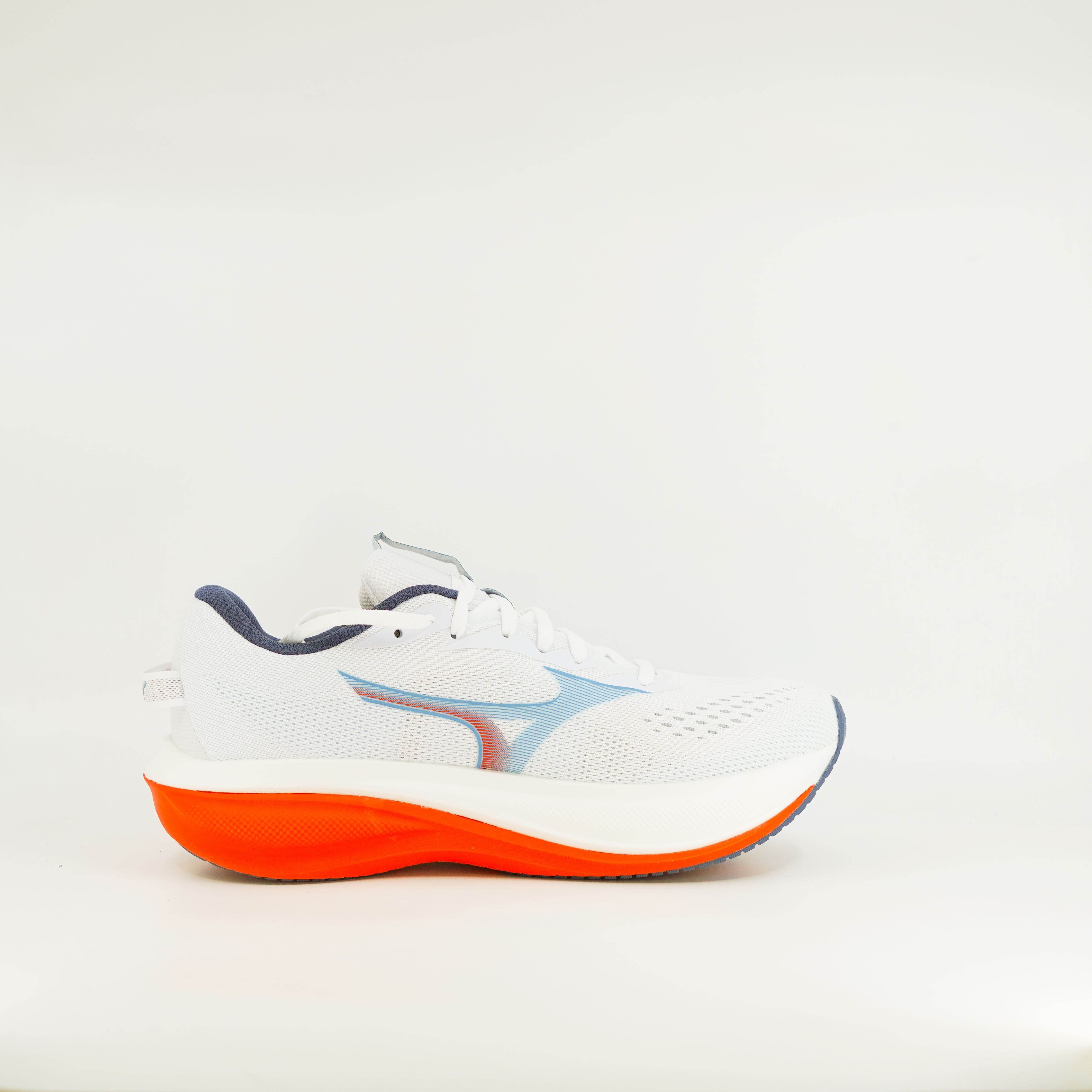 Mizuno Wave Rider 30 (D Standard) Mens White/Flamingo Coral/Lime Plup - Frontrunner Colombo