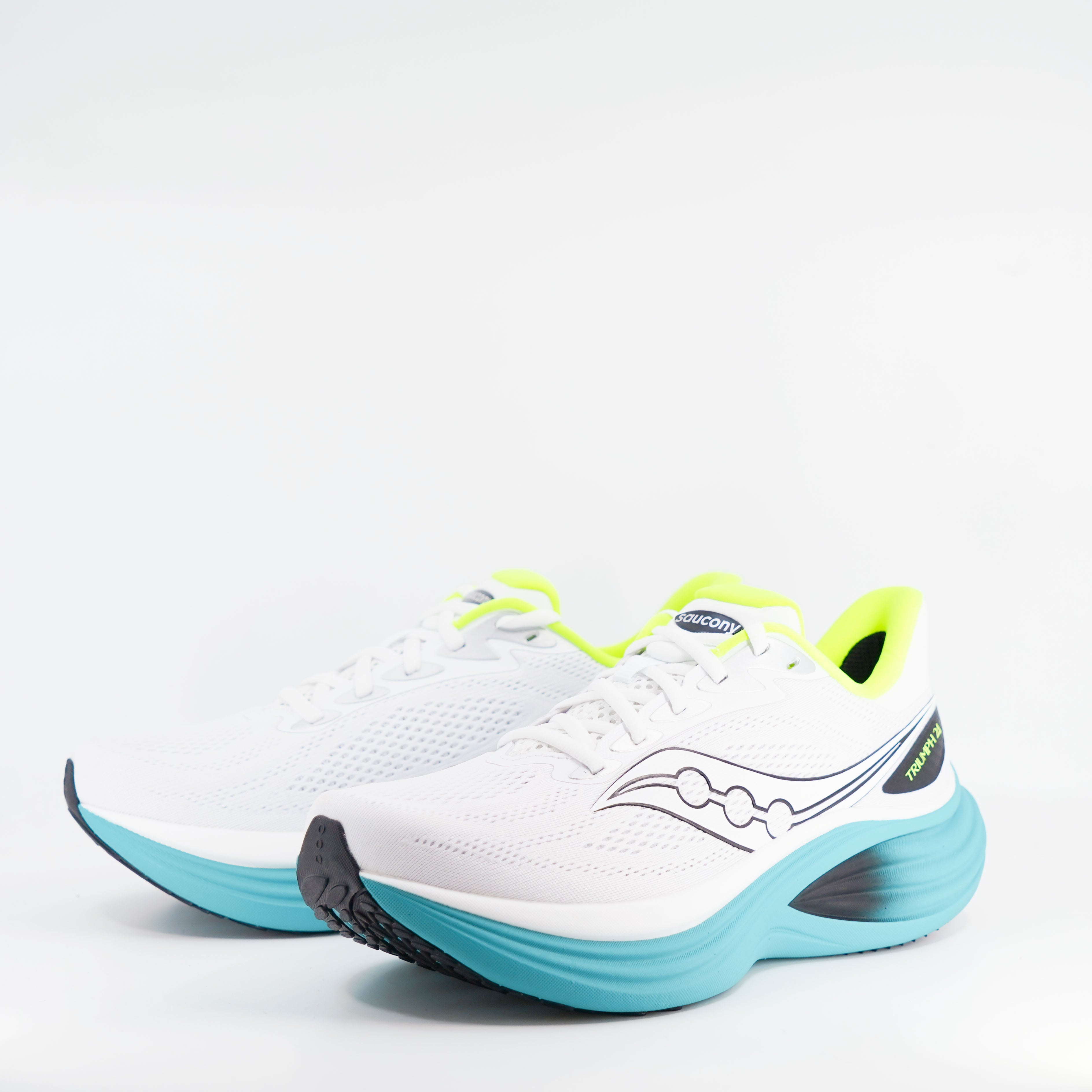 Saucony Triumph 24 (D Standard) Mens White/Tranquil - Frontrunner Colombo