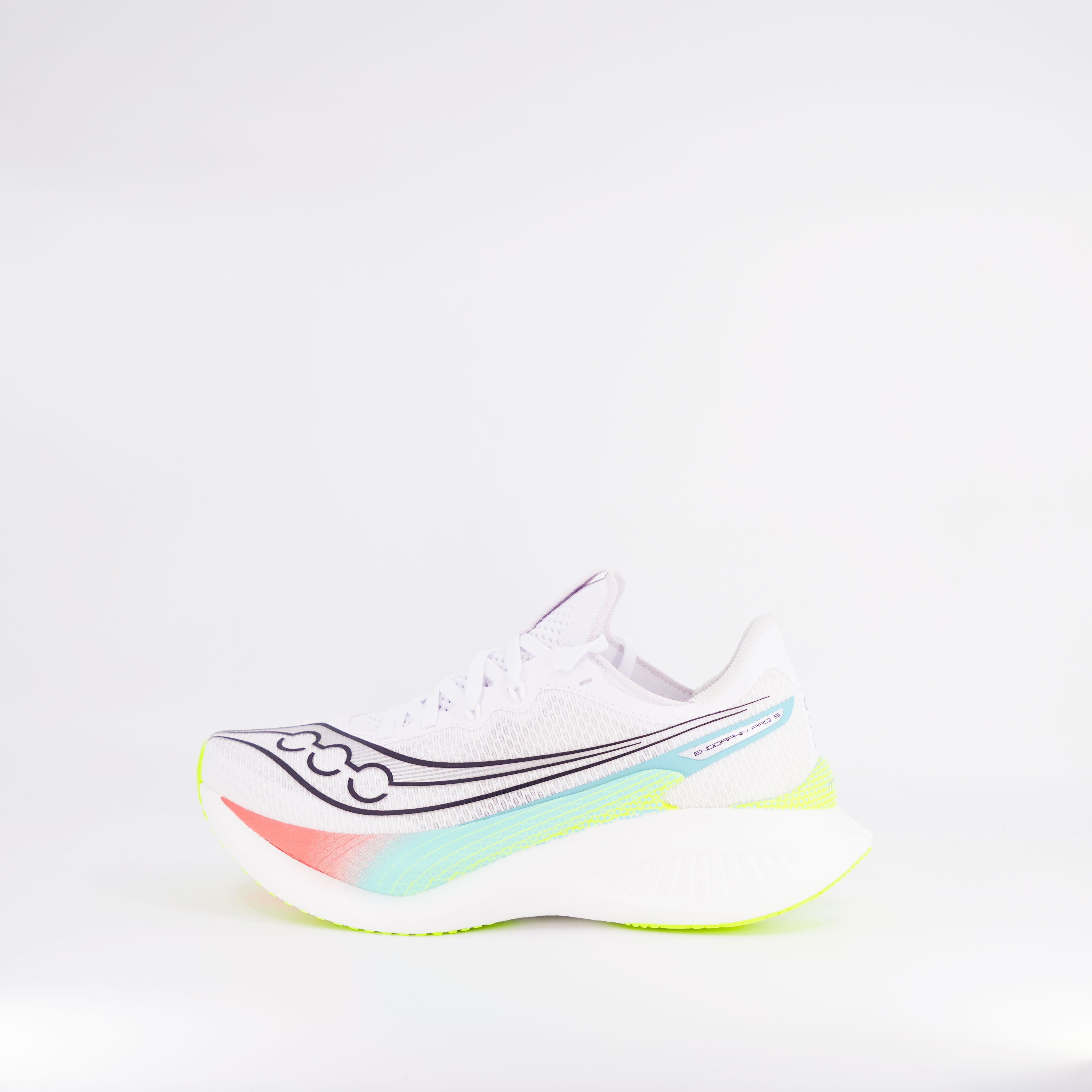 Saucony Endorphin Pro 5 (B Standard) Womens White/Multi - Frontrunner Colombo