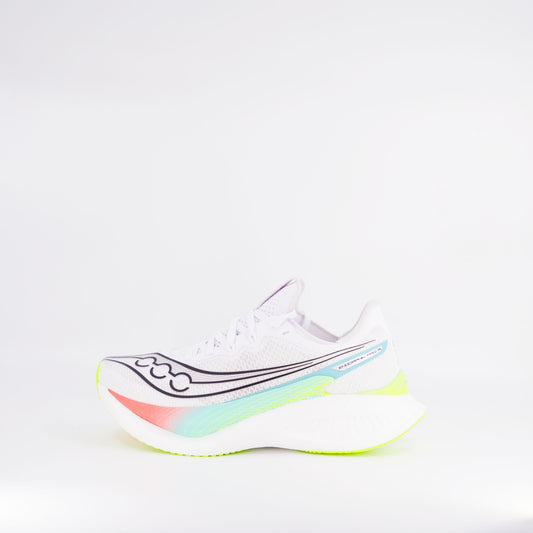 Saucony Endorphin Pro 5 (B Standard) Womens White/Multi - Frontrunner Colombo