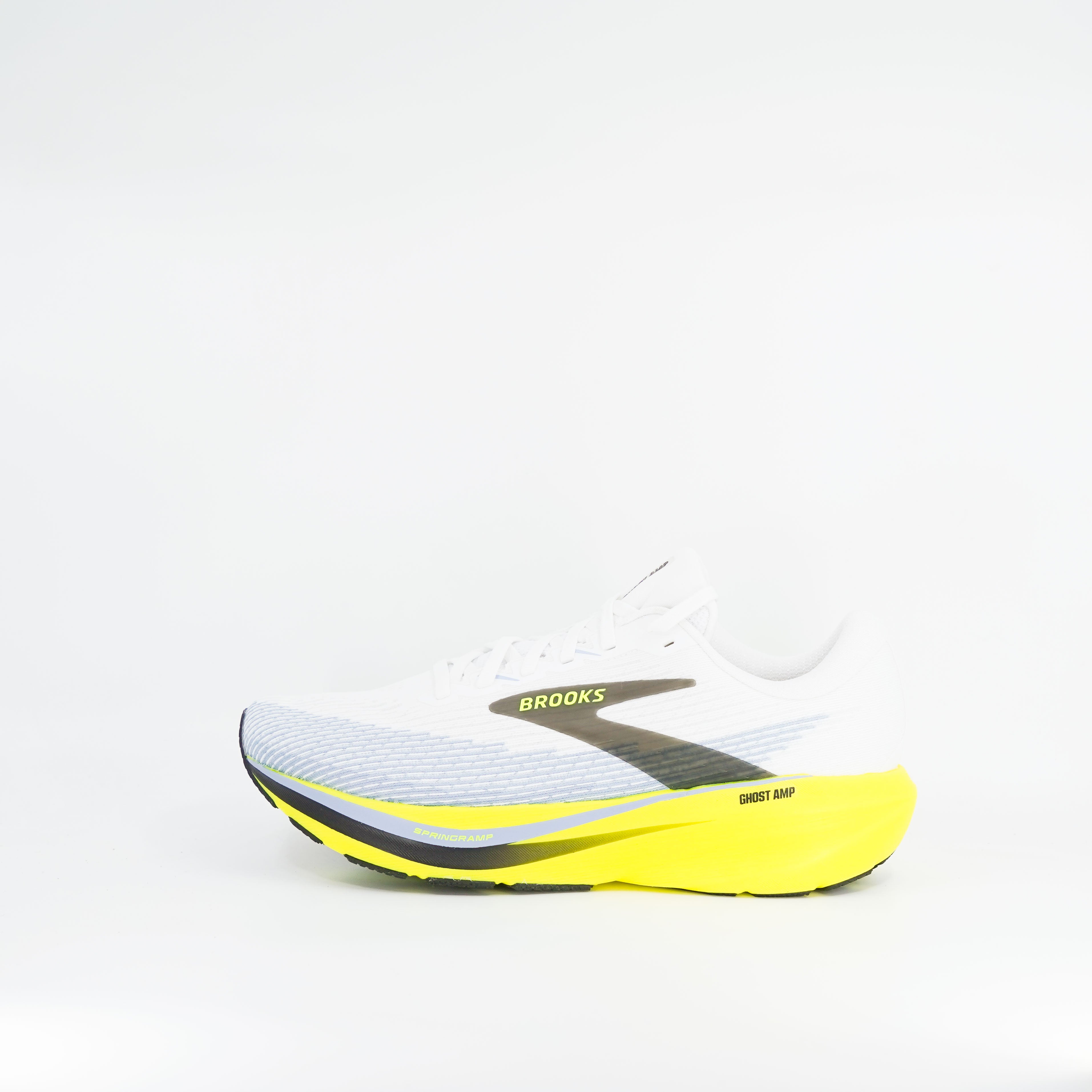 Brooks Ghost Amp (D Standard) Mens White/Blue/Nightlife - Frontrunner Colombo