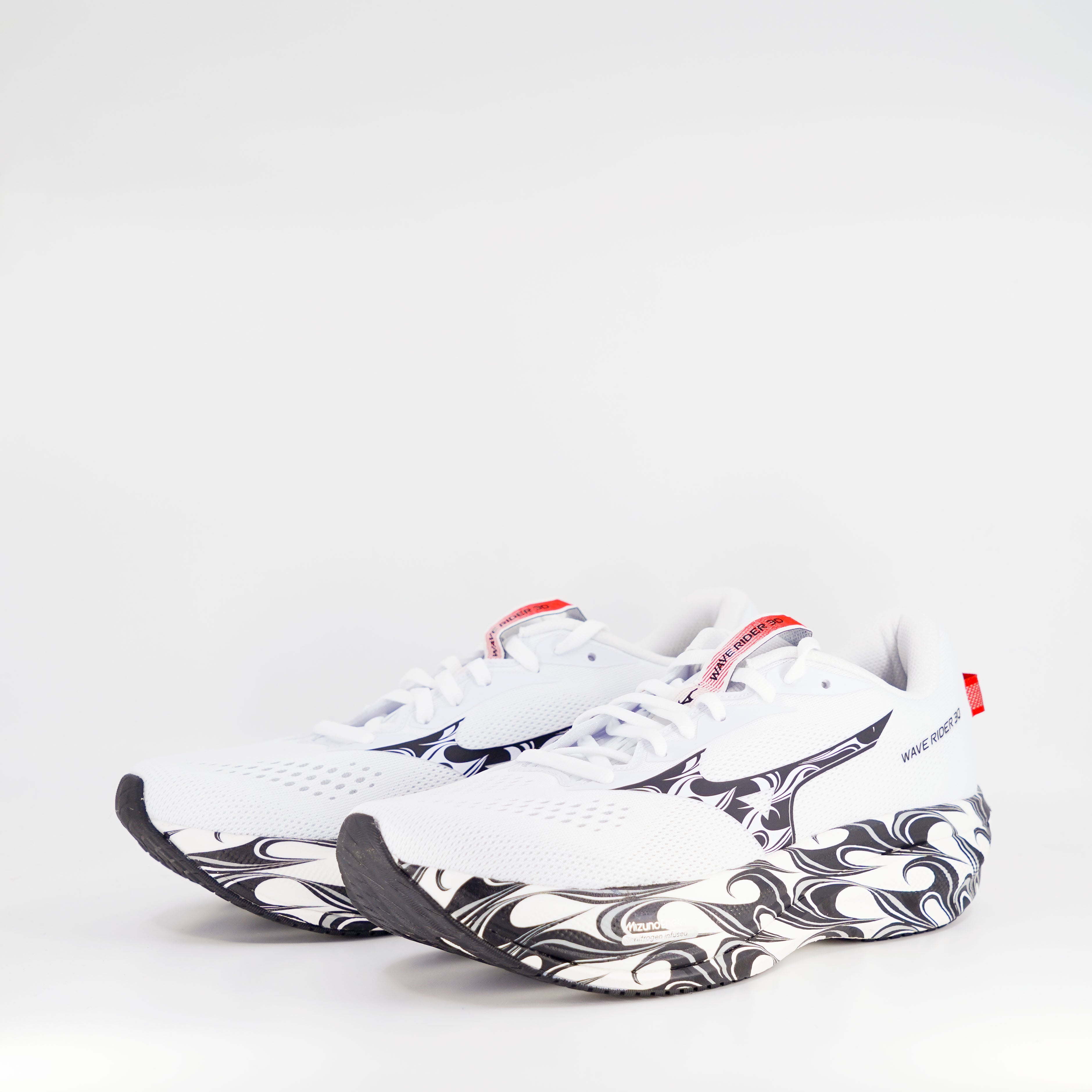 Mizuno Wave Rider 30 Anniversary Edition (D Standard) Mens White/Black - Frontrunner Colombo