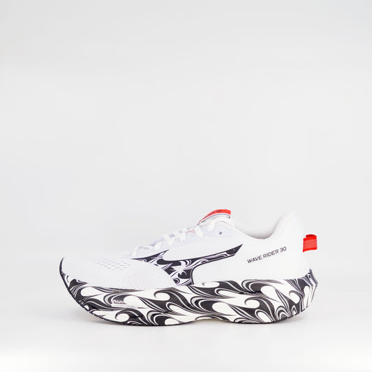 Mizuno Wave Rider 30 Anniversary Edition (D Standard) Mens White/Black - Frontrunner Colombo