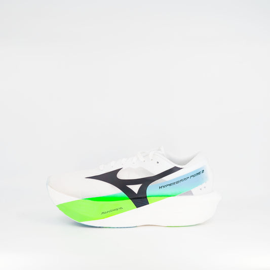Mizuno Hyperwarp Pure 2 (D Standard) Unisex White/Black/Lime Burst - Frontrunner Colombo