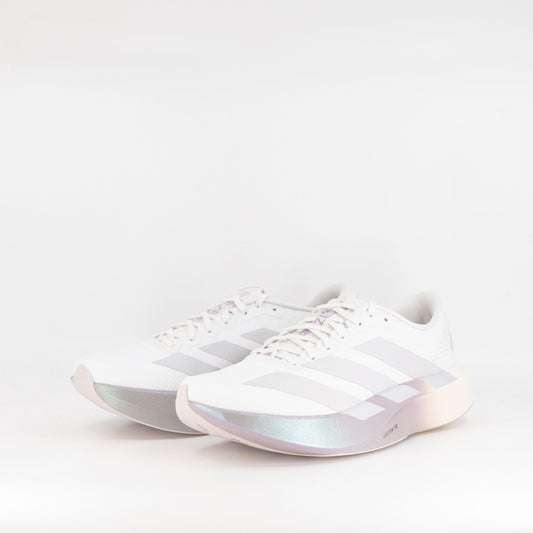 Adidas Adizero Evo SL Woven (B Standard) Womens Crystal White/Grey Two/Matt Purple - Frontrunner Colombo