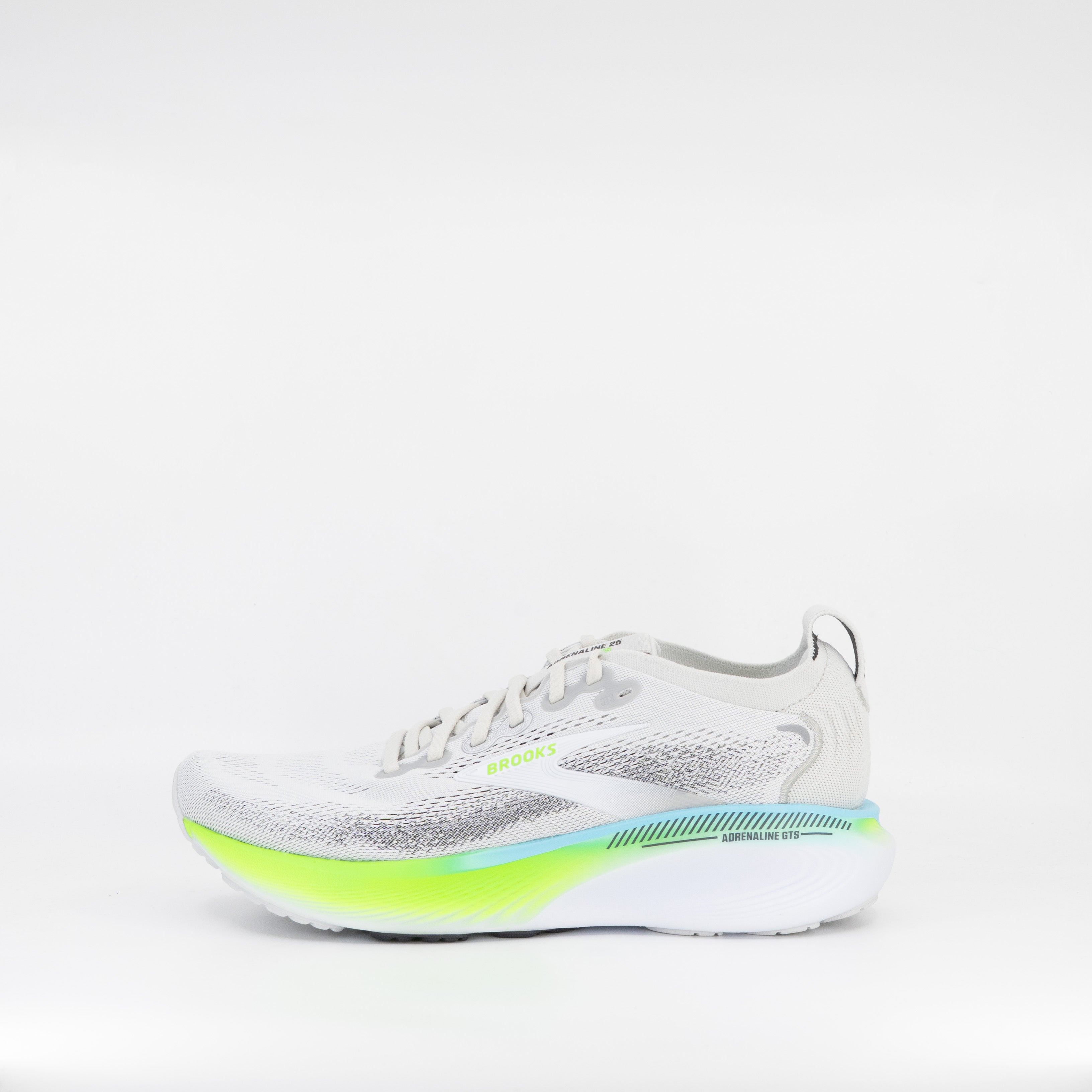 Brooks Adrenaline GTS 25 (D Standard) Mens Oyster/Green Gecko/Blue - Frontrunner Colombo