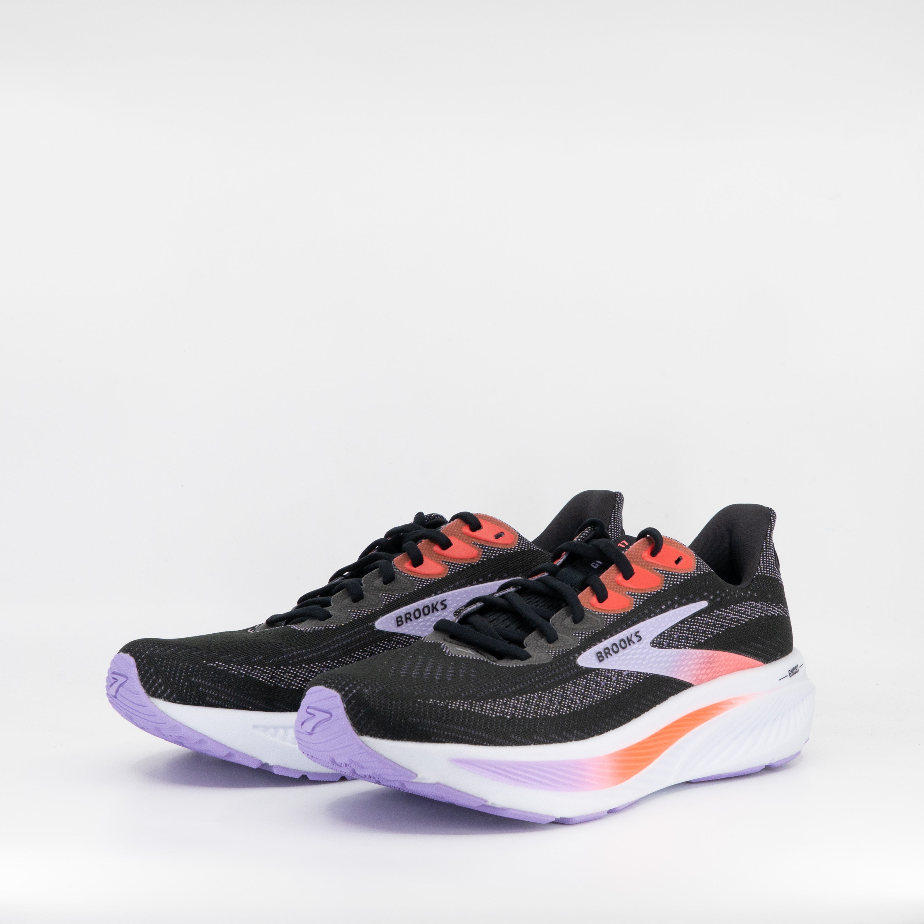 Brooks Ghost 17 (B Standard) Womens Black/Purple/Coral - Frontrunner Colombo