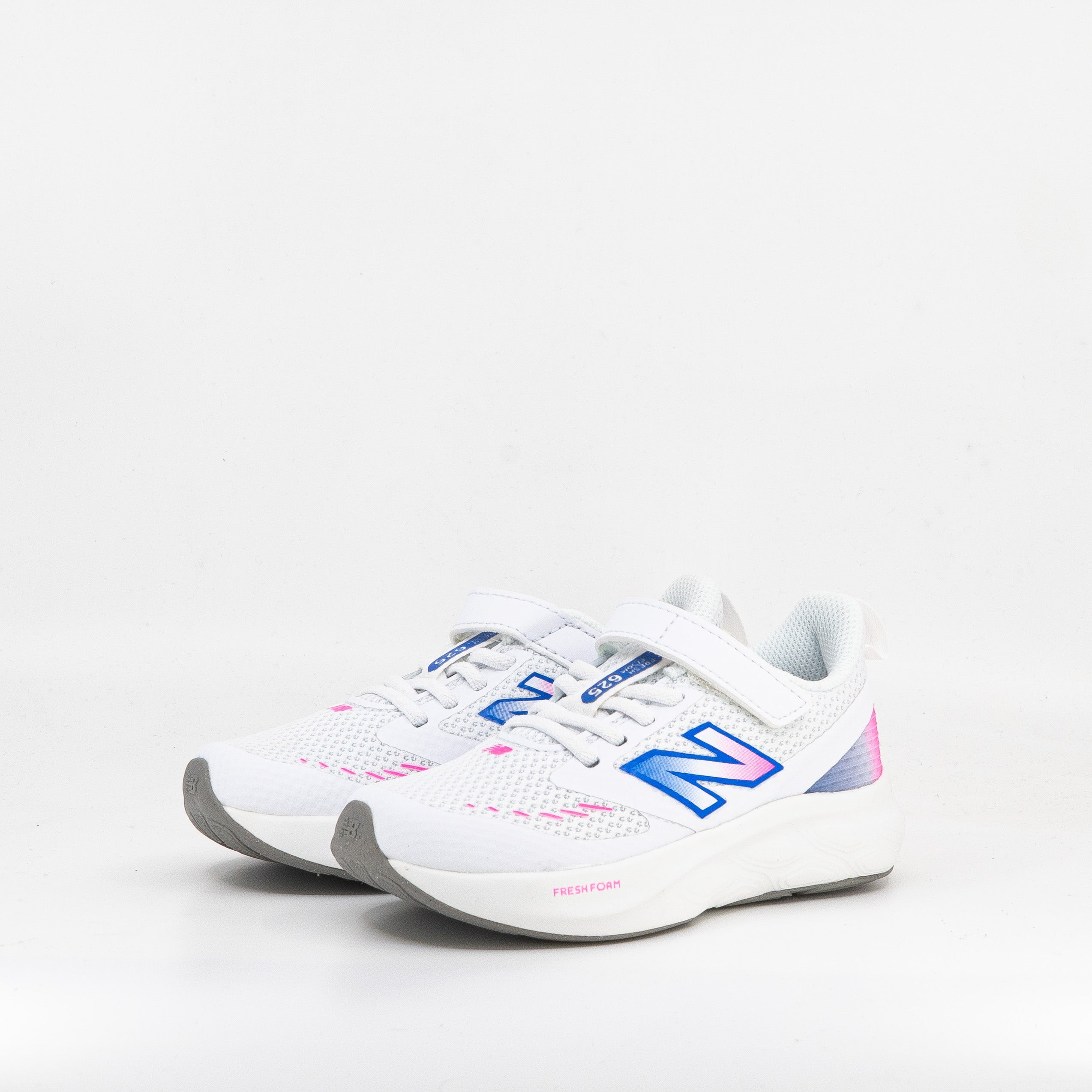 New Balance 625 Hook & Loop Kids White Pink Blue - Frontrunner Colombo