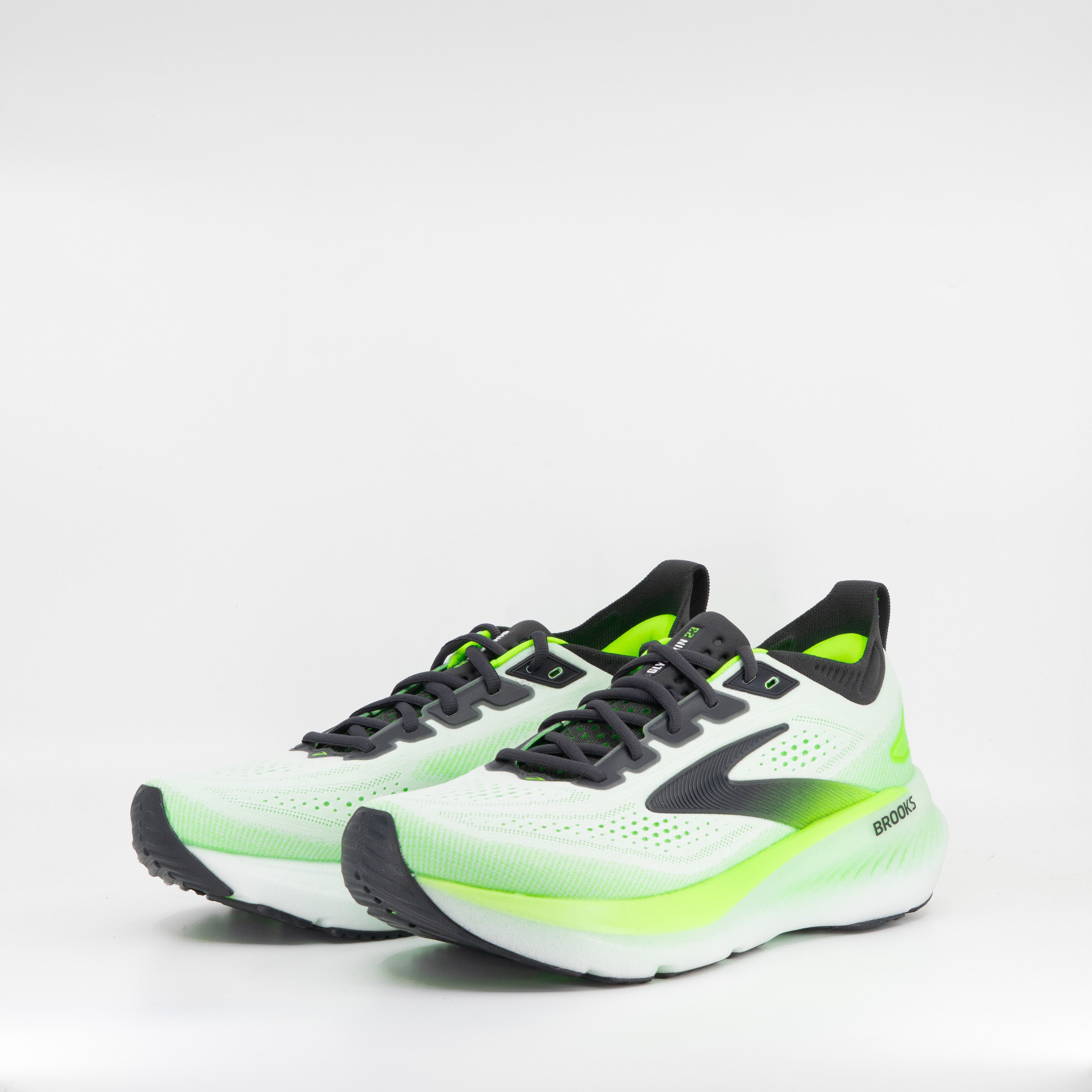 Brooks Glycerin 23 (D Standard) Mens White/Phantom/Green Gecko - Frontrunner Colombo