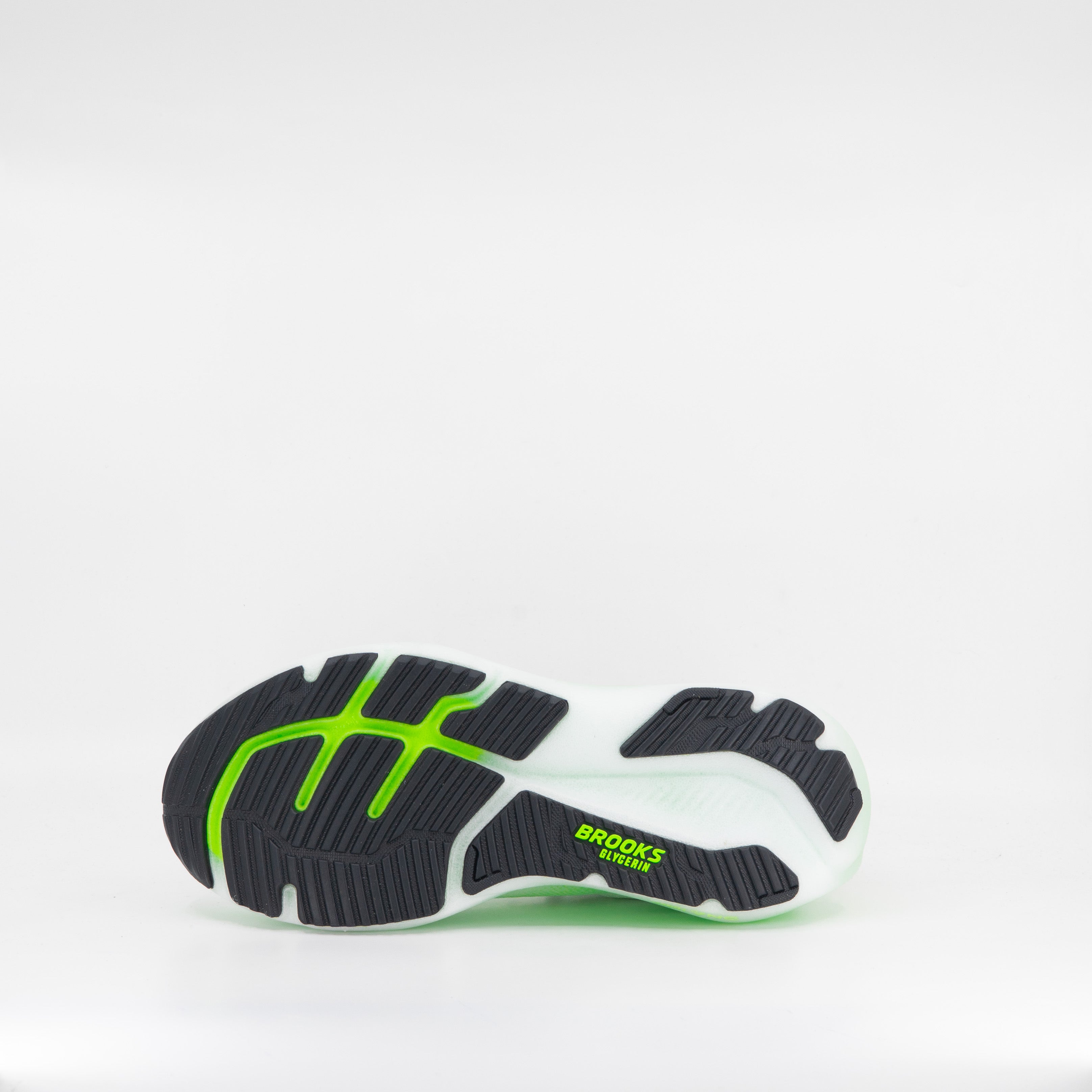Brooks Glycerin 23 (D Standard) Mens White/Phantom/Green Gecko - Frontrunner Colombo