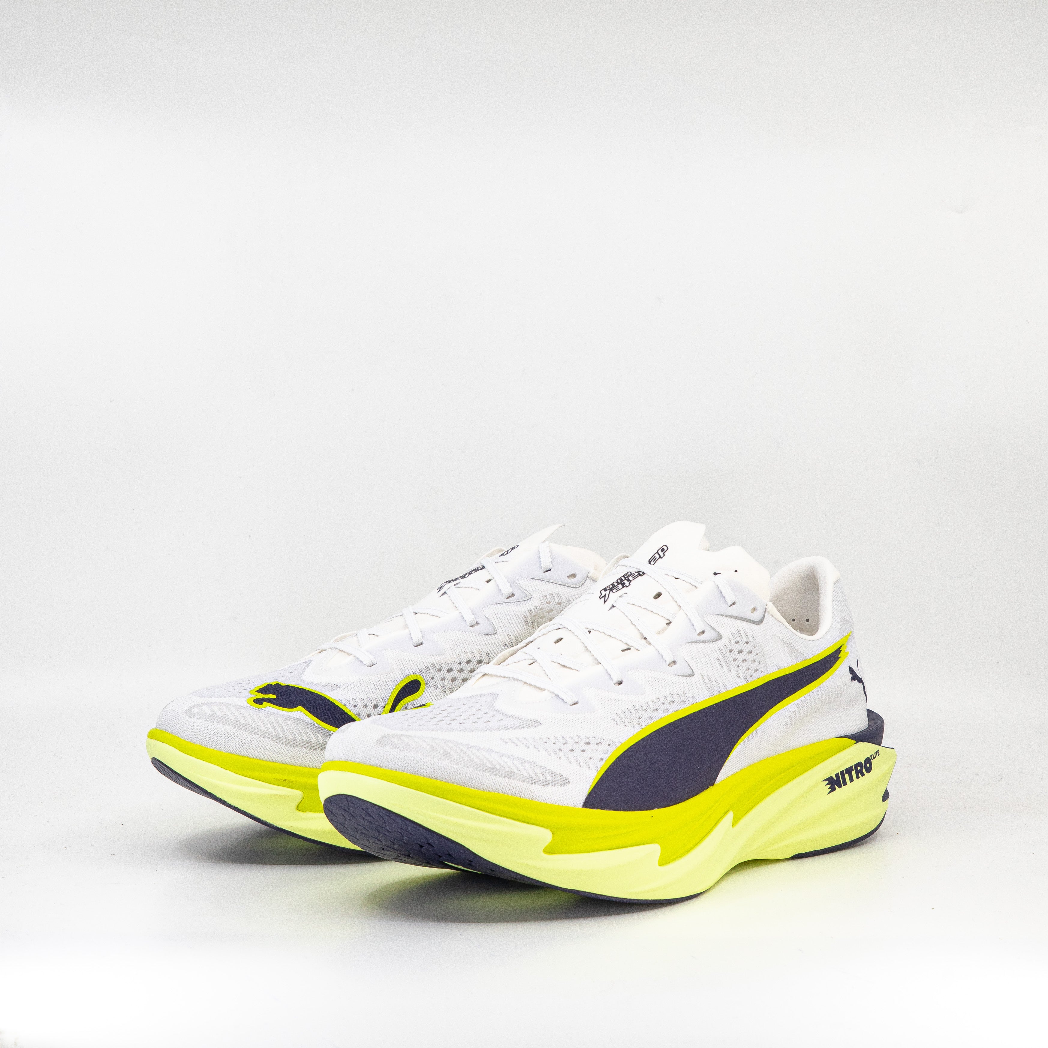 Puma Deviate Nitro Elite 4 (D Standard) Mens White-Apple Spritz/Lux Lime - Frontrunner Colombo