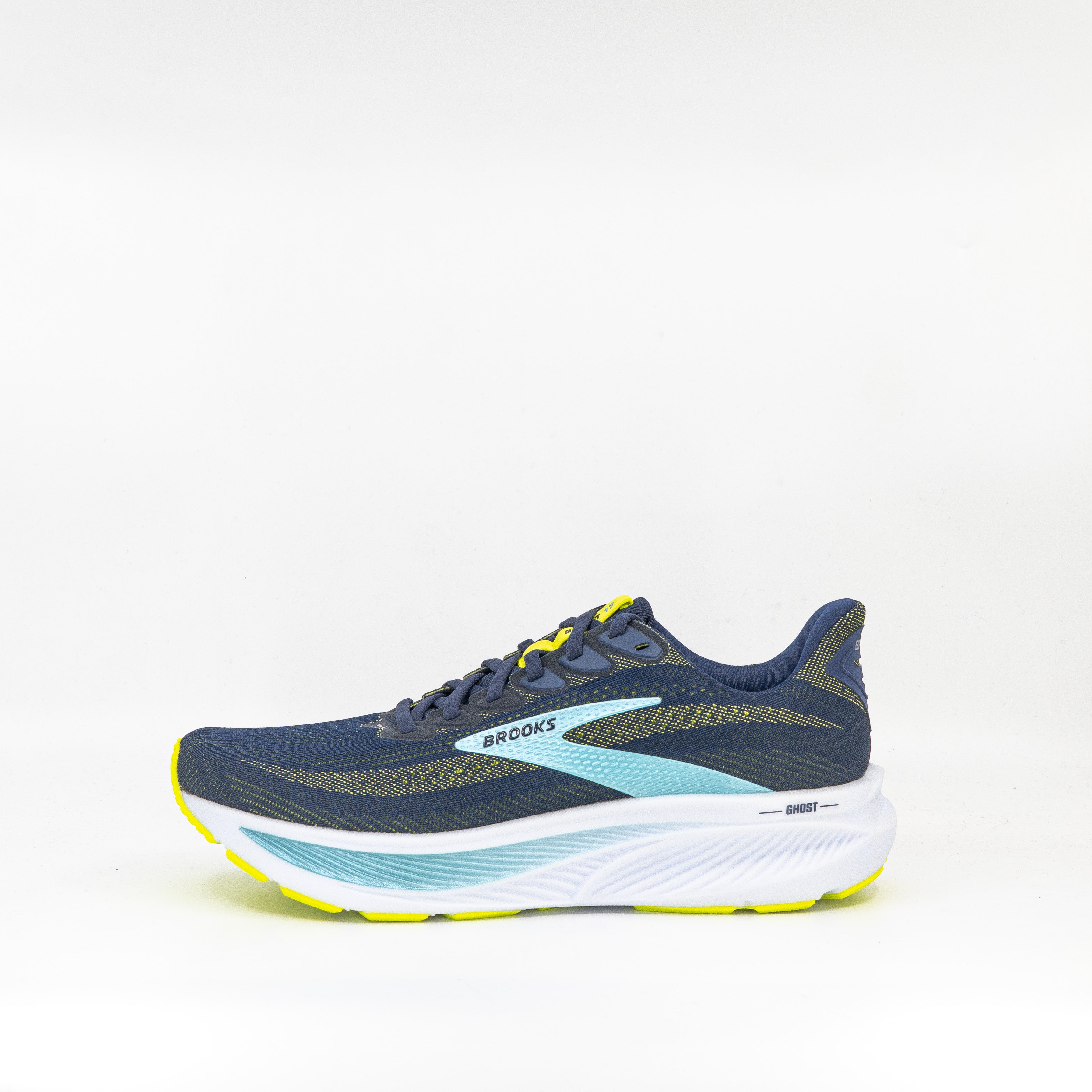 Brooks Ghost 17 (D Standard) Mens Peacoat/Lime/Blue - Frontrunner Colombo