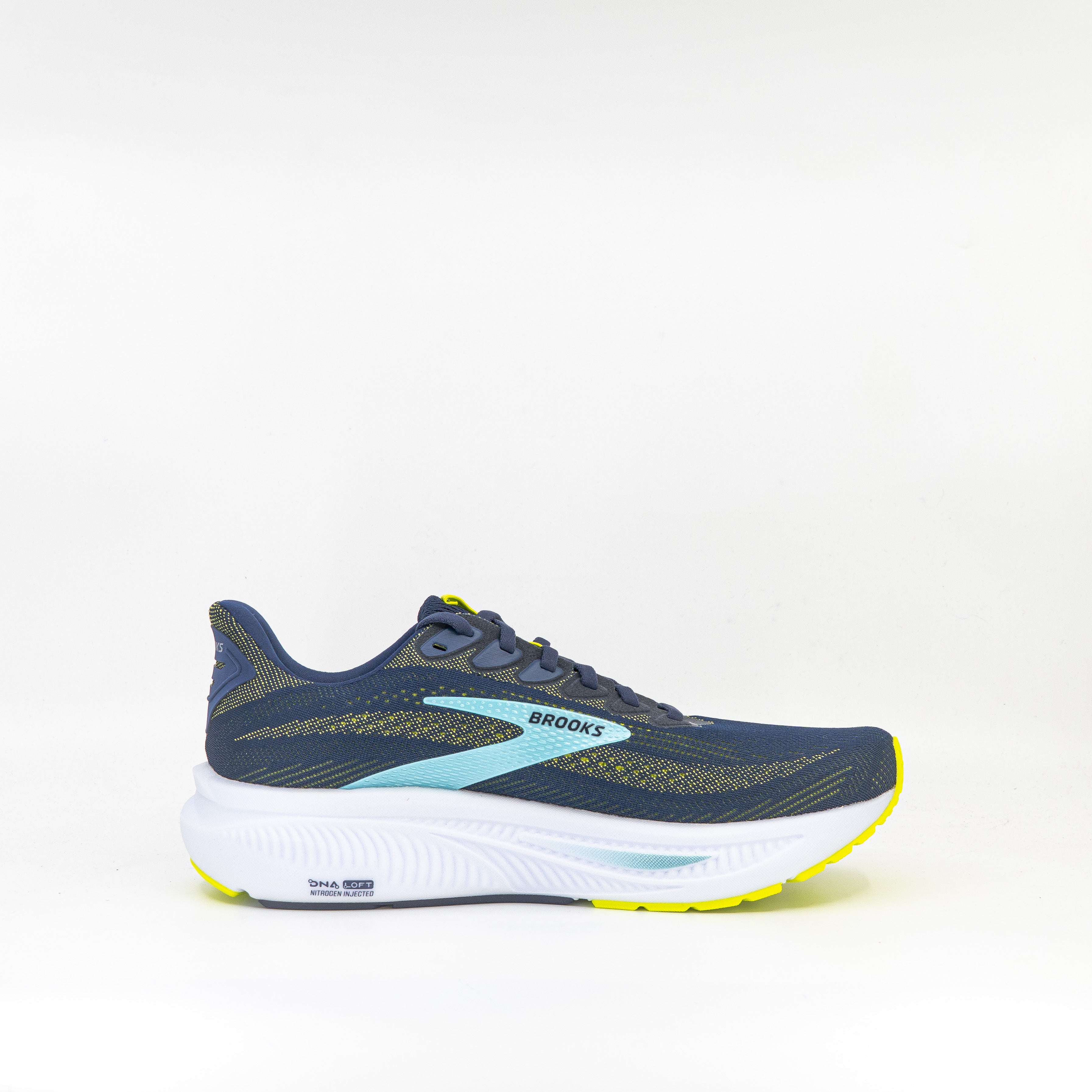 Brooks Ghost 17 (D Standard) Mens Peacoat/Lime/Blue - Frontrunner Colombo