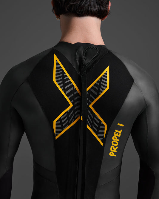 2XU Propel P:1 Wetsuits Mens - Black/Ambition - Frontrunner Colombo
