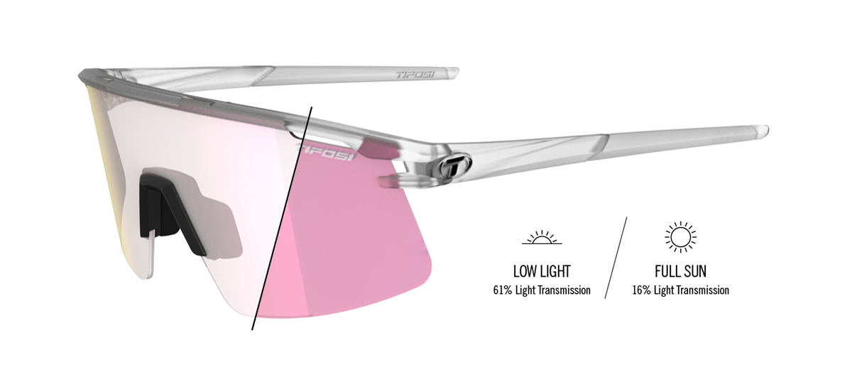 Tifosi Moab Lite Satin Clear with Clarion Pink Fototec Lens - Frontrunner Colombo