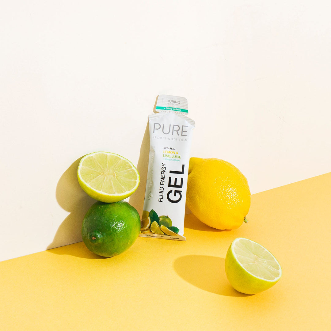 PURE Fluid Energy Gel Lemon & Lime Caffeine - Box of 18 - Frontrunner Colombo