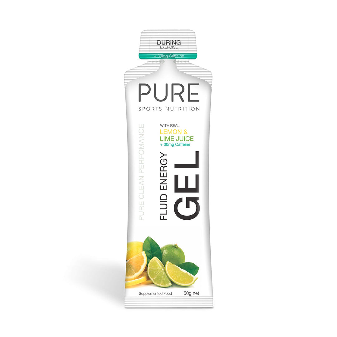 PURE Fluid Energy Gel Lemon & Lime Caffeine - Box of 18 - Frontrunner Colombo
