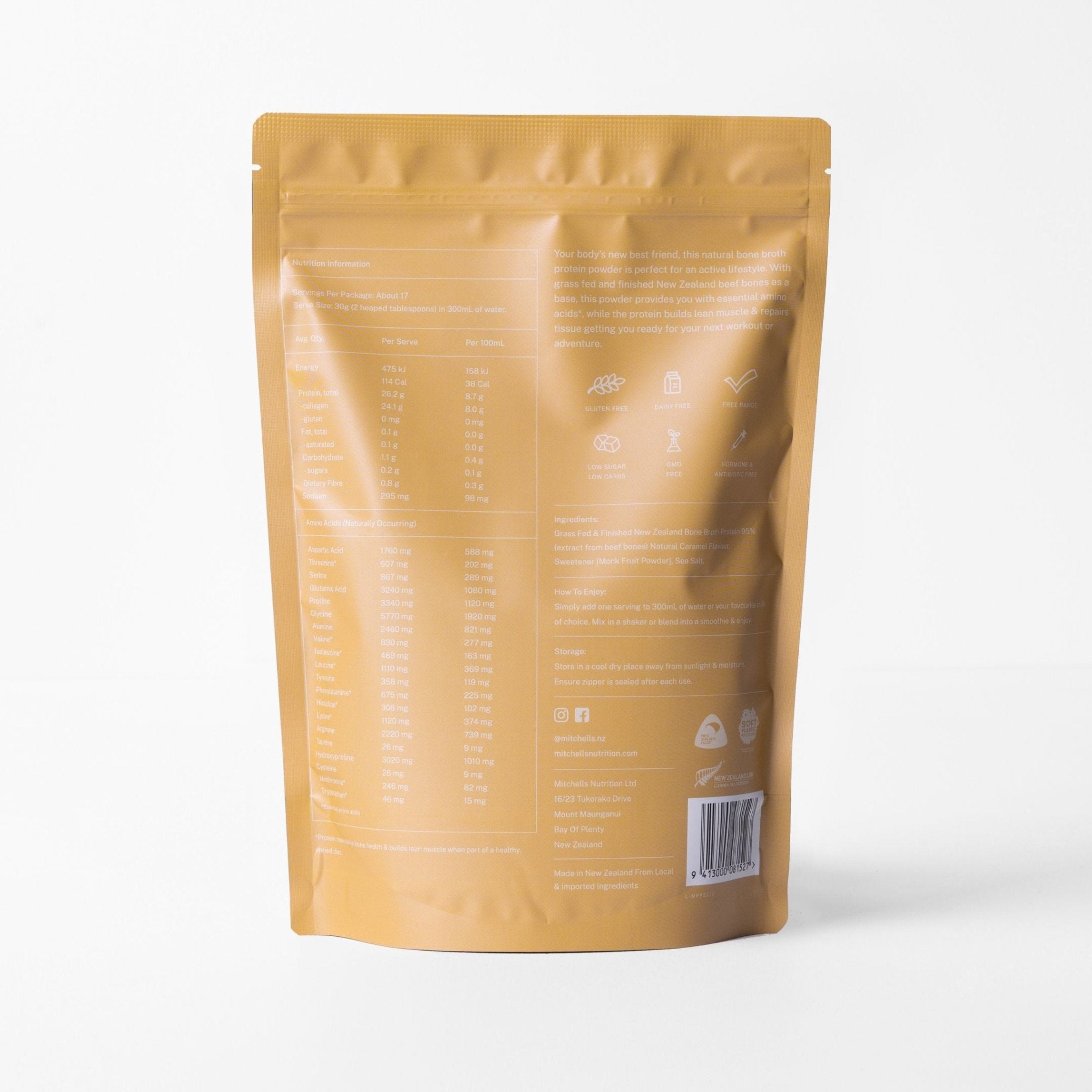 Mitchells Bone Broth Protein Powder 500g - Frontrunner Colombo