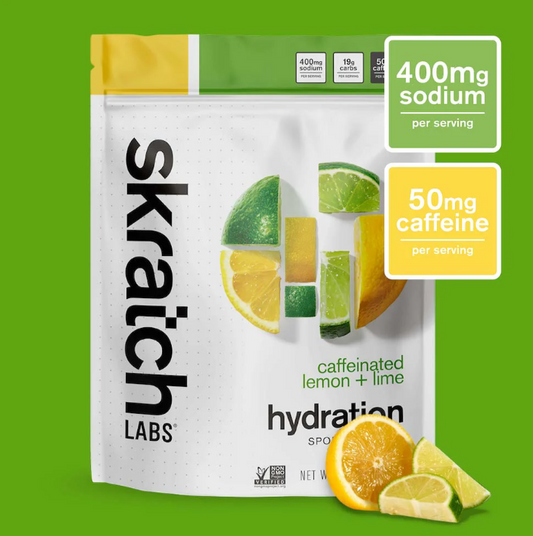 Skratch Labs Sports Hydration 440g bag Caffeine Lemon & Lime - Frontrunner Colombo