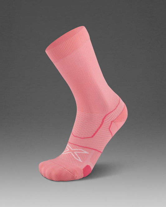 2XU Vectr Cushion Crew Socks Pink Glow/White - Frontrunner Colombo