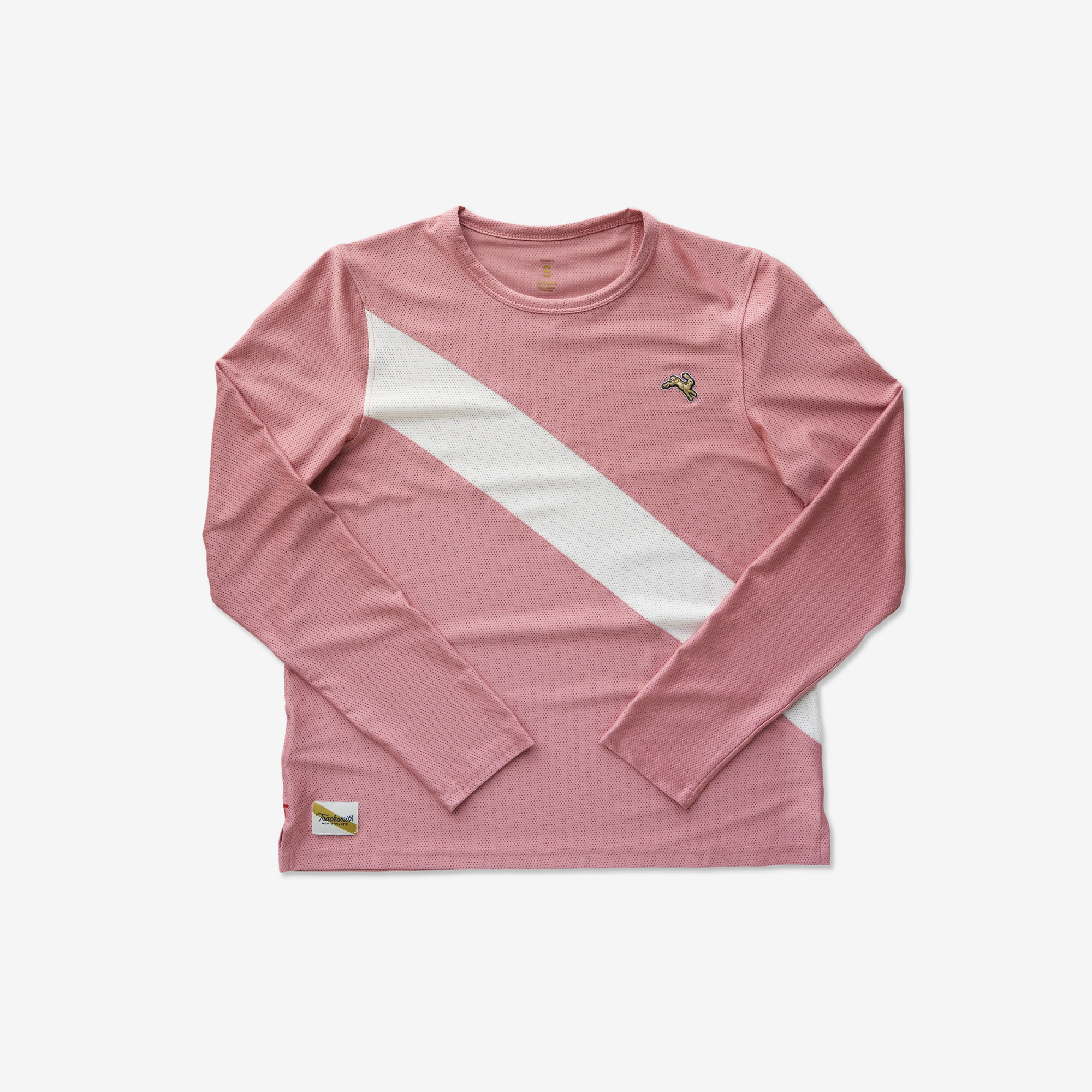 Tracksmith Van Cortlandt Long Sleeve Womens Dusty Rose/Ivory - Frontrunner Colombo