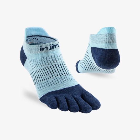Injinji Womens Run Lightweight No-Show Heron - Frontrunner Colombo