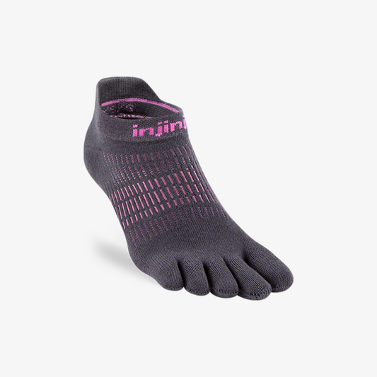Injinji Womens Run Lightweight No-Show Charcoal - Frontrunner Colombo