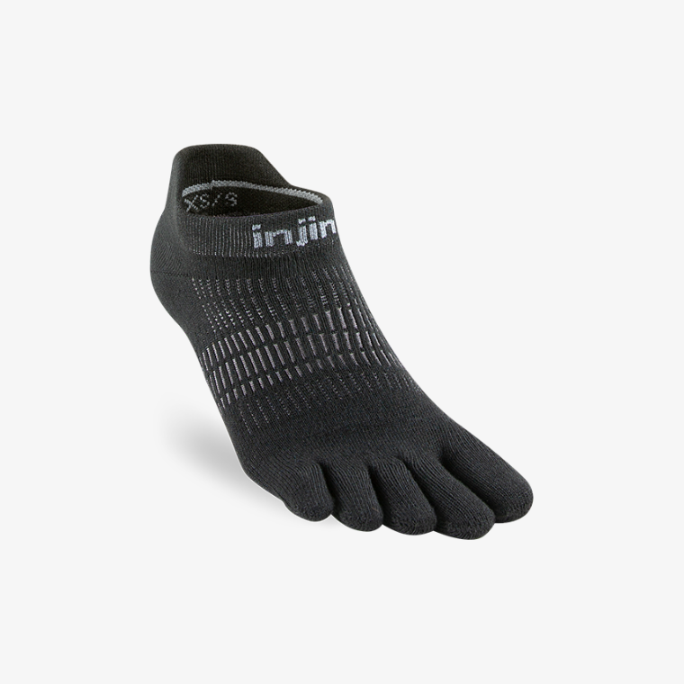 Injinji Womens Run Lightweight No-Show - Black - Frontrunner Colombo