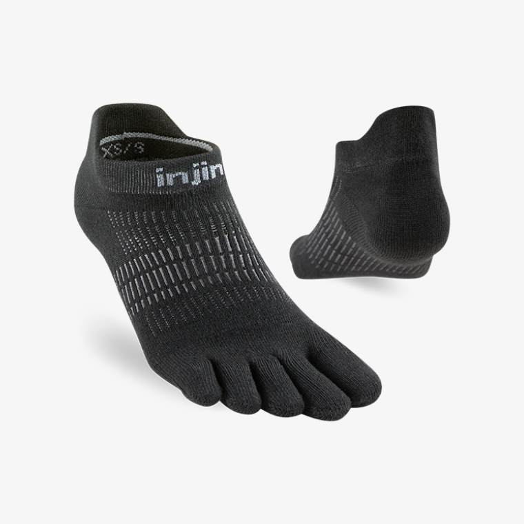 Injinji Womens Run Lightweight No-Show - Black - Frontrunner Colombo