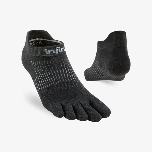 Injinji Womens Run Lightweight No-Show - Black - Frontrunner Colombo