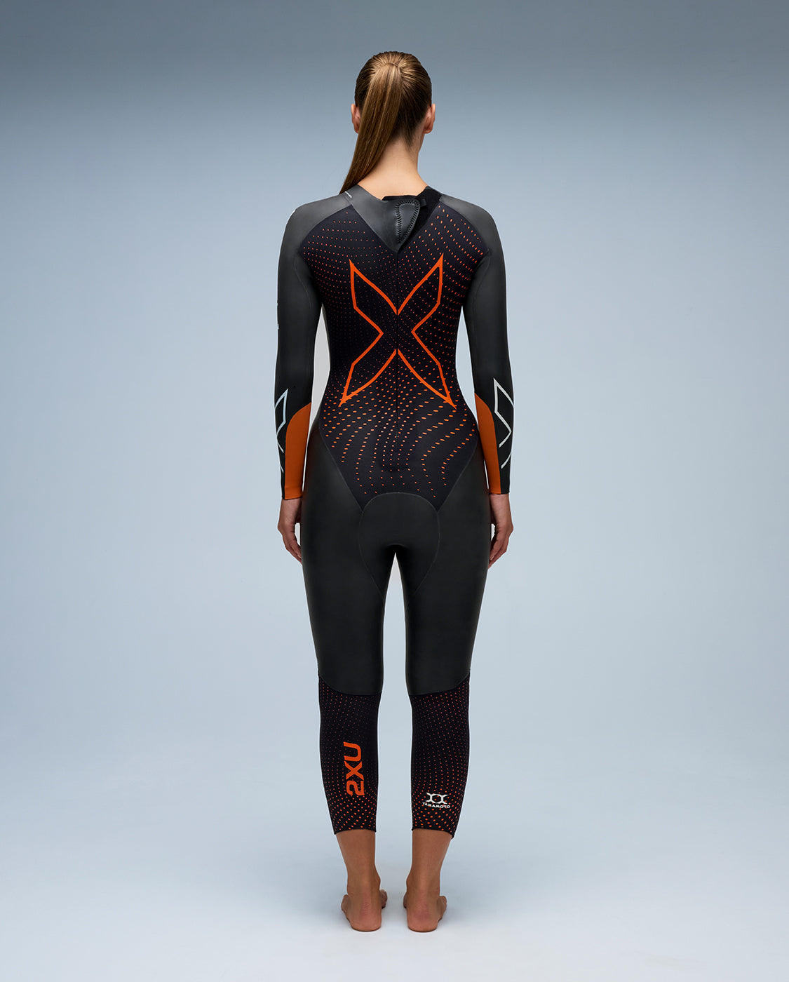 2XU Propel P:1 Wetsuit (Womens) Black/Solar Orange side view